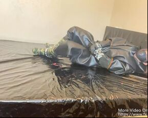NANA Heavy rubber and pvc bodysuit chain bondage